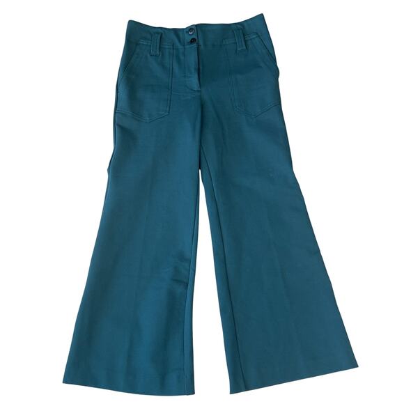 Maeve Anthropologie Hunter Green Wide Leg Pant Womens Size 12 Petite - Picture 1 of 4